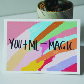 You + Me = Magic Hand Lettered Valentine's Card, 2 of 4