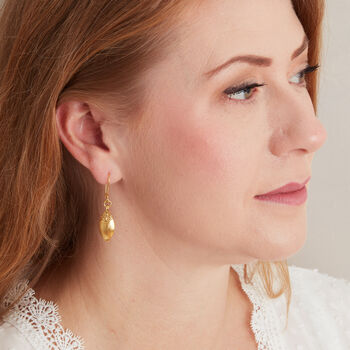 Matte Gold And Silver Teardrop Drop Earrings, 3 of 5