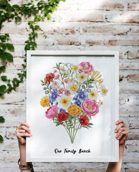 Personalised Birth Flower Family Print, 9 of 12