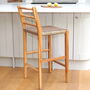 Wooden Bar Stool With Macrame Seat, thumbnail 3 of 7