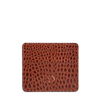 Handmade Small Leather Card Holder. 'The Marco Croco', 3 of 9