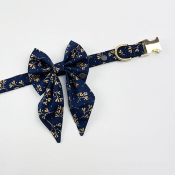 Navy Mistletoe Dog Collar, 7 of 12