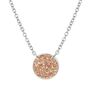 Round Rose Druzy 925 Sterling Silver Necklace, thumbnail 2 of 5