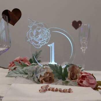 Light Up Wedding Centrepiece Table Number, 8 of 8