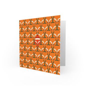 Cartoon Fox Santa Hat Animal Pattern Christmas Card, 2 of 4