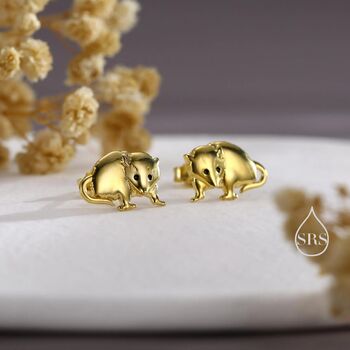 Sterling Silver Opposum Stud Earrings, 5 of 12