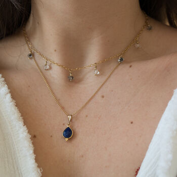 Lapis Lazuli Drop Necklace 14k Gold Filled And Vermeil, 6 of 6