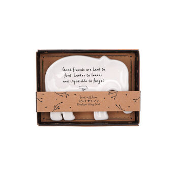 Ceramic Elephant Ring Dish With Slogan And Gift Box, 2 of 5