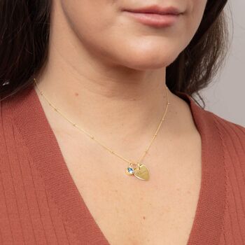 Personalised March Birthstone Necklace In Gold Plated Silver, 2 of 10