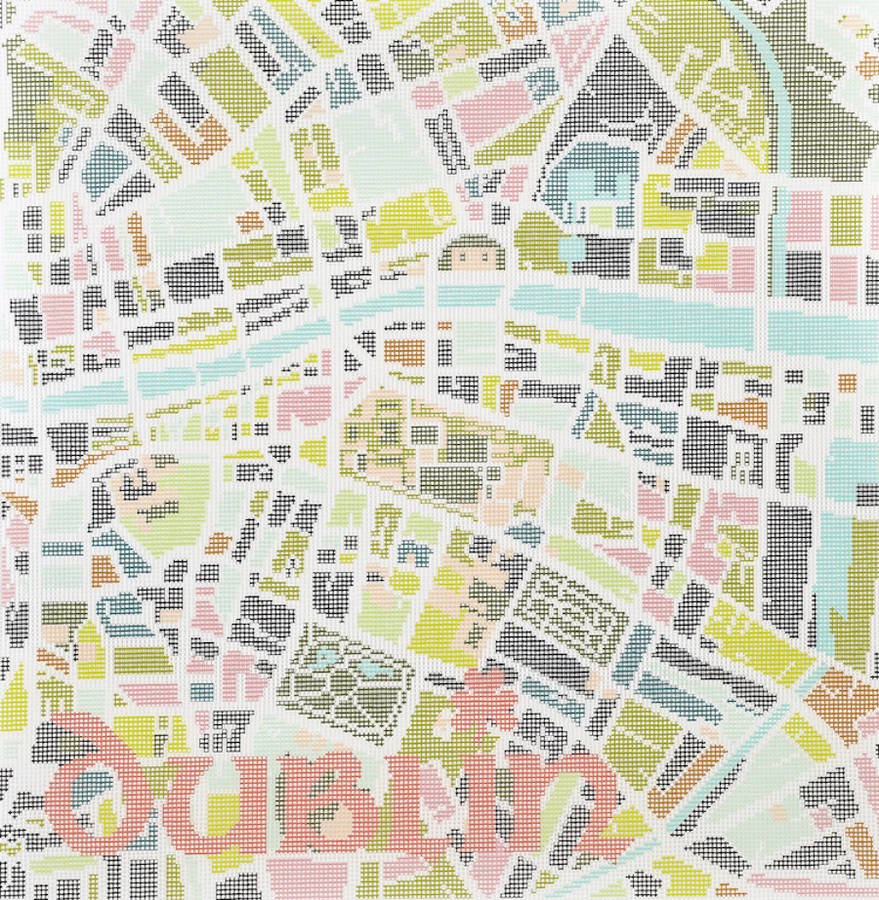 contemporary dublin city map tapestry kit by hannah bass contemporary needlepoint 