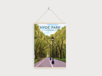 Hyde Park London Travel Poster Art Print, 5 of 7