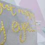 I'm Just Resting My Eyes Embroidered Velvet Cushion, thumbnail 4 of 5