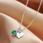 Emerald Birthstone 55th Wedding Anniversary Initial Necklace, thumbnail 1 of 6