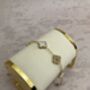 Double Sided 18 K Gold Plated White Clover Bracelet, thumbnail 2 of 6