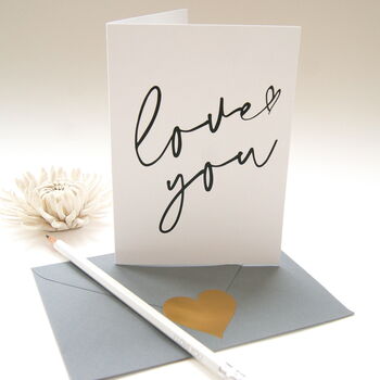 Love You Modern Script Valentines Card, 3 of 5