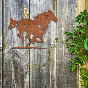 Rusted Metal Horse Running Horse Wall Art Decor, 9 of 10