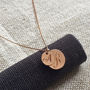Double Solid Gold Coin Initial Necklace, thumbnail 1 of 7