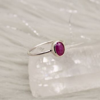 Red Ruby Sterling Silver Ring, 3 of 8