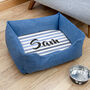 Personalised Luxury Blue Comfort Dog Bed, thumbnail 3 of 12