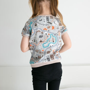 Organic Baby And Child Town Map Print T Shirt, 2 of 3