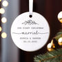 First Christmas Married Ceramic Ornament, thumbnail 2 of 3