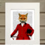 Fox Hunter Portrait Book Print Framed Or Unframed, thumbnail 3 of 8