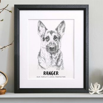 Personalised Pet Dog Portrait Sketch, 2 of 12