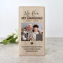 Personalised Memorial Bold Text Wood Photo Tea Light Holder 10cm, thumbnail 4 of 5