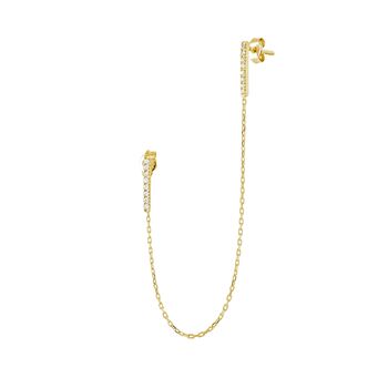 Chained Bar Chain Earring Sterling Silver, 4 of 4