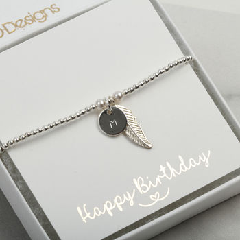 Personalised Feather Charm Bracelet Gift For Her, 2 of 9
