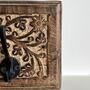 Entryway Wall Hooks Wrought Iron On Carved Mangowood, thumbnail 5 of 6