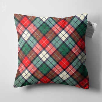 Xmas Christmas Cushion Cover With Plaid Pattern, 7 of 8