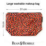 Coral Animal Print Large Washable Cosmetic Bag, thumbnail 3 of 12