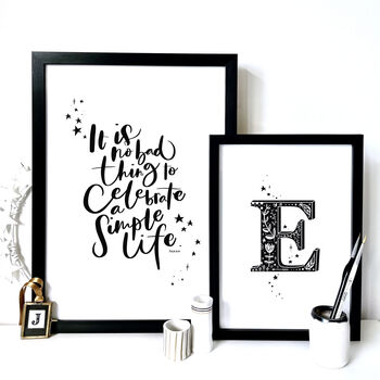 A Simple Life Calligraphy Print, 2 of 3