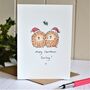 Personalised Christmas Hedgehogs Handmade Card, thumbnail 4 of 4