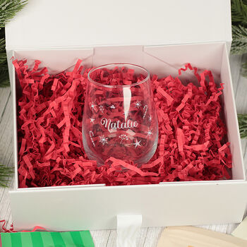 Christmas Diamante Stemless Glass Pamper Gift Box, 7 of 7