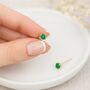 9ct Gold Emerald Stud Earrings: May Birthstone – 4mm, thumbnail 3 of 6