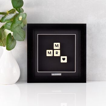Mr And Mr Scrabble Gift Frame Wedding Gift, 3 of 6