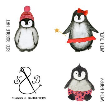 Personalised Applique Penguin Christmas Jumper, 2 of 7