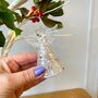 Christmas Glass Hanging Angel With Sparkle Skirt, thumbnail 3 of 4