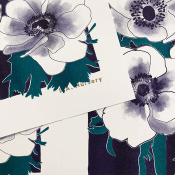 Anemone Floral Illustration Riso Print, 2 of 8