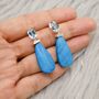 Dainty Blue Topaz And Howlite Earrings, thumbnail 6 of 10