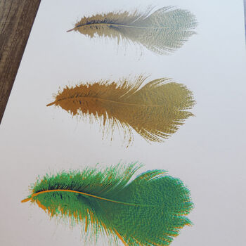 Three Feathers Silkscreen Print, 7 of 10