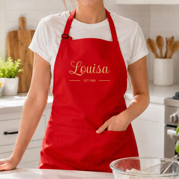 Personalised Birthday Est. Cotton Apron, 4 of 12