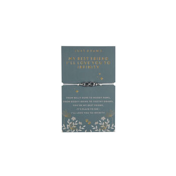 Just Paws Infinity Charm Bracelet On Gift Card | Jewellery | Fashion Accessory, 2 of 3