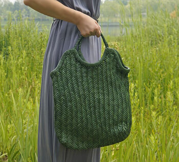 Hand Woven Hand Woven Tote Top Handle, 2 of 12