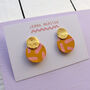 Leather Double Colour Stud Earrings, thumbnail 6 of 8