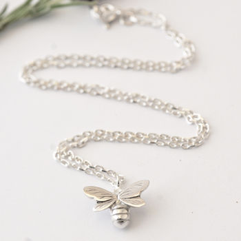 Bee Necklace In Sterling Silver, 2 of 11