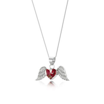 Angel Wing Pendant With Real Flowers Forget Me Nots Or Poppy/Rose, 3 of 10