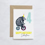 Personalised Cycling Bear Birthday Card, thumbnail 1 of 1